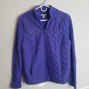 Croft & Barrow quilted front full zip sweater